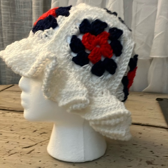 Handmade crocheted granny square bucket hat - Picture 1 of 5